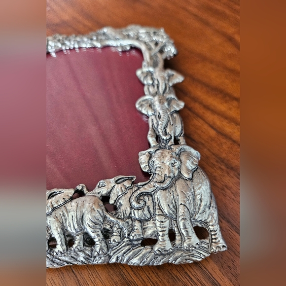 Vintage ARTHUR COURT 1995 Jungle Scene Elephants Leopards Bird Safari - Picture 12 of 16